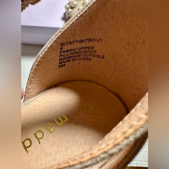 Madden Girl Bitsyy Blush Suede Block Heel With Faux Pearls Strappy Party New 9 - Picture 6 of 14